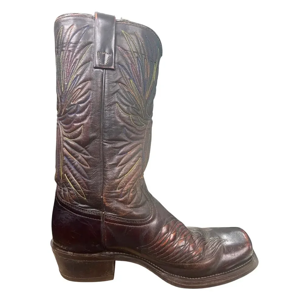 Vintage Gander Mountain Phoenix Rainbow Brown Cowboy Boot Size US 9.5 EE